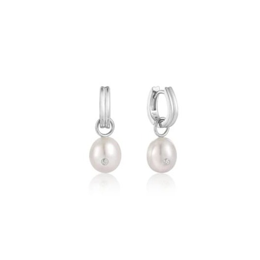 Juweel Ania Haie Pearl Power Pearl Drop Sparkle Huggie Hoop Earrings E043-04H  Juweel Ania Haie Pearl Power Pearl Drop Sparkle Huggie Hoop Earrings E043-04H