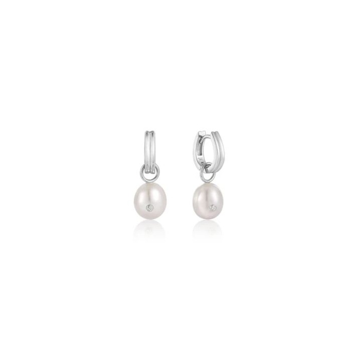 Juweel Ania Haie Pearl Power Pearl Drop Sparkle Huggie Hoop Earrings E043-04H 