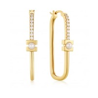 Juweel ANIA HAIE MODERN MUSE PEARL MODERNIST OVAL HOOP EARRINGS E054-06G  Juweel ANIA HAIE MODERN MUSE PEARL MODERNIST OVAL HOOP EARRINGS E054-06G