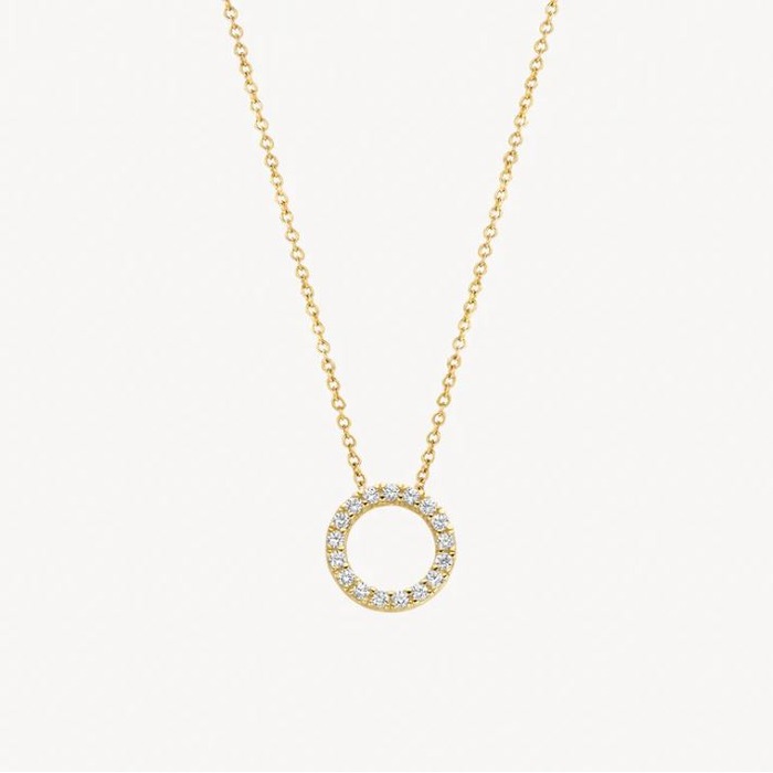 Juweel Blush Ketting 3065BZI - Geel en Wit goud (14krt.) met Zirconia 