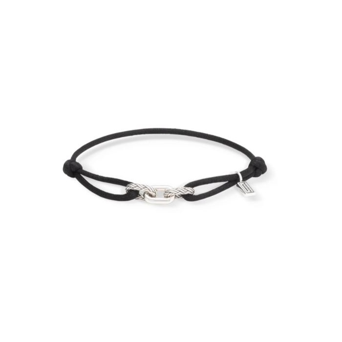 Juweel BUDDHA TO BUDDHA KATJA CORD BRACELET SILVER BLACK 133BL 