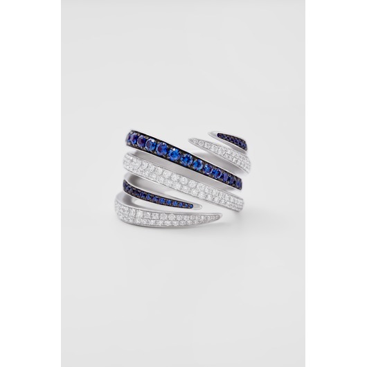 Juweel CLEM VERCAMMEN COLLECTION RING 18K WITGOUD BRILJANT SAFFIER AB17191Z  Juweel CLEM VERCAMMEN COLLECTION RING 18K WITGOUD BRILJANT SAFFIER AB17191Z