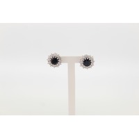 Juweel Oorbellen witgoud 18 karaat briljanten en saffier '83748-2082-TWDH' Juweel Oorbellen witgoud 18 karaat briljanten en saffier '83748-2082-TWDH'