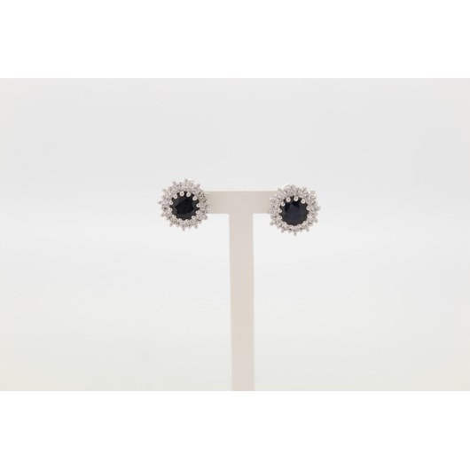 Juweel Oorbellen witgoud 18 karaat briljanten en saffier '83748-2082-TWDH' Juweel Oorbellen witgoud 18 karaat briljanten en saffier '83748-2082-TWDH'