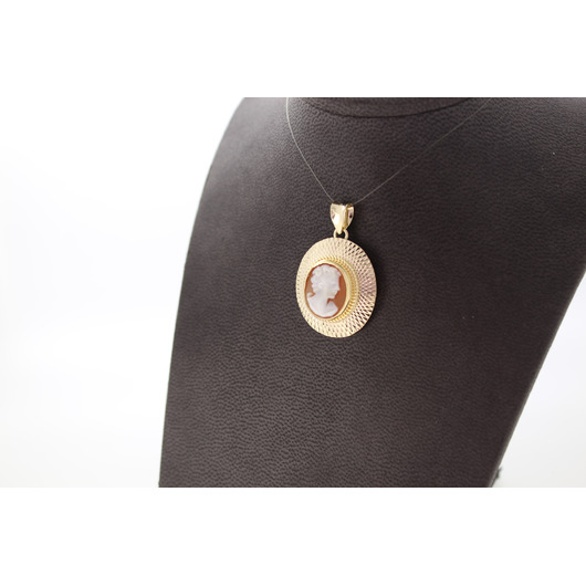 Juweel Hanger Camé Geelgoud 18 karaat 'CV-2099-TWDH' Juweel Hanger Camé Geelgoud 18 karaat 'CV-2099-TWDH'