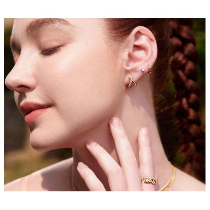 Juweel ANIA HAIE HEART HUNTER KISS POLISHED PAVE STUDS E057-03G 