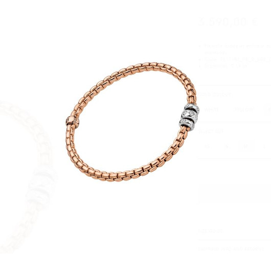 Juweel FOPE EKA BRACELET PINK GOLD/DIAS 73101B3_PB_R_BBB_00M  Juweel FOPE EKA BRACELET PINK GOLD/DIAS 73101B3_PB_R_BBB_00M