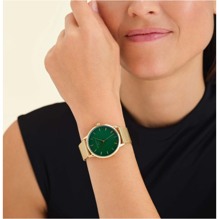 Horloge Rosefield Pearl Edit Emerald Mesh PEGMG-R10 