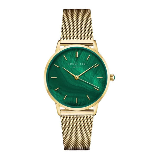 Horloge Rosefield Pearl Edit Emerald Mesh PEGMG-R10 Horloge Rosefield Pearl Edit Emerald Mesh PEGMG-R10