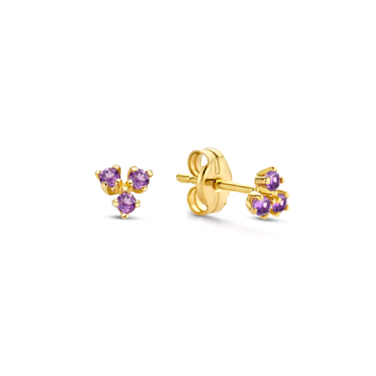 Juweel JACKIE TRIANGLE AMETHYST STUDS JKE20.018  Juweel JACKIE TRIANGLE AMETHYST STUDS JKE20.018
