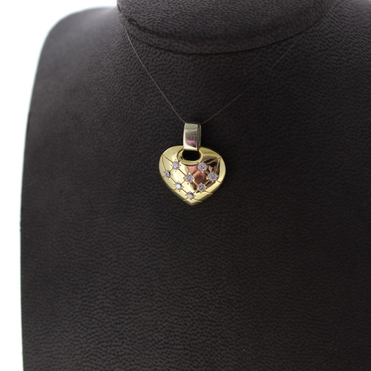 Juweel Hanger hart Bicolorkleurig 18 karaat diamanten 'CV-2164-TWDH'  Juweel Hanger hart Bicolorkleurig 18 karaat diamanten 'CV-2164-TWDH'