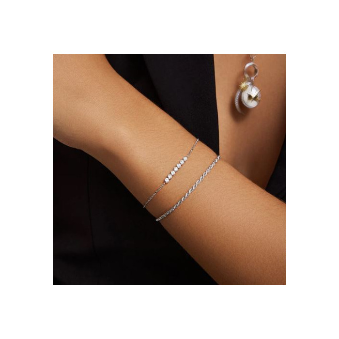 Juweel Ania Haie Armband Silver Bezel Set Bracelet B058-02H 