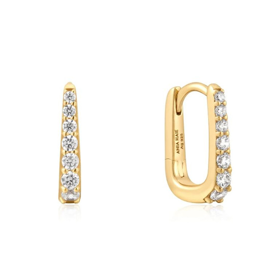 Juweel Ania Haie OB Gold Oval Pave Huggies E059-10G Juweel Ania Haie OB Gold Oval Pave Huggies E059-10G