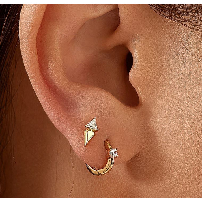 Juweel Ania Haie OB Gold Triangle Cubic Zirconia Geometric Stud E059-04G 