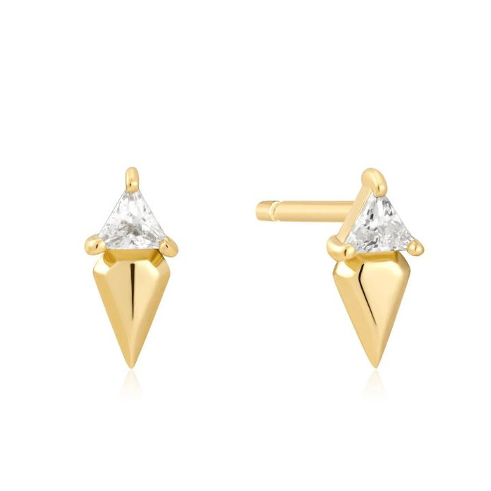 Juweel Ania Haie OB Gold Triangle Cubic Zirconia Geometric Stud E059-04G 