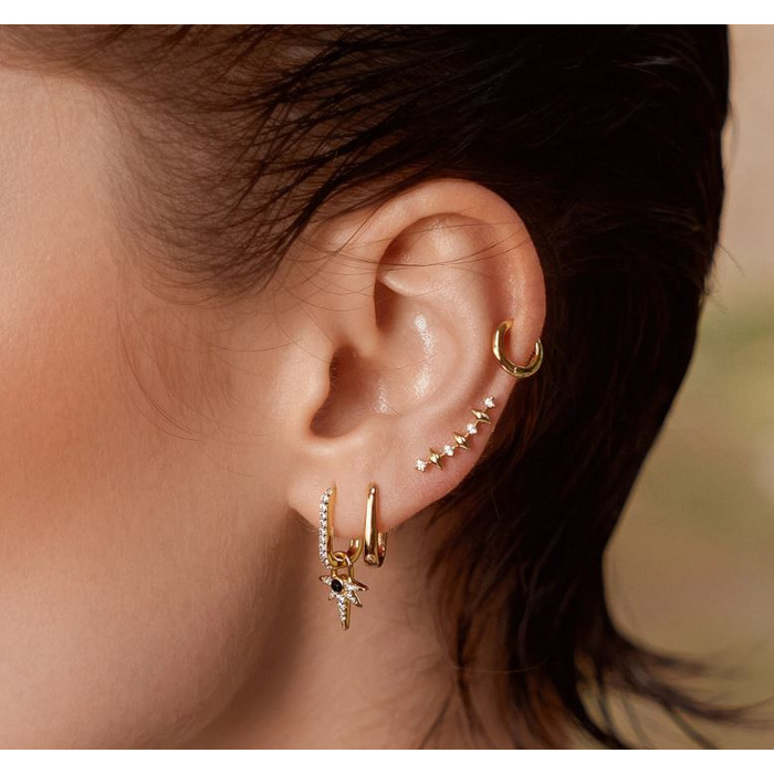 Juweel Ania Haie OB Gold Multi Sparkle Climber Studs E061-04G 