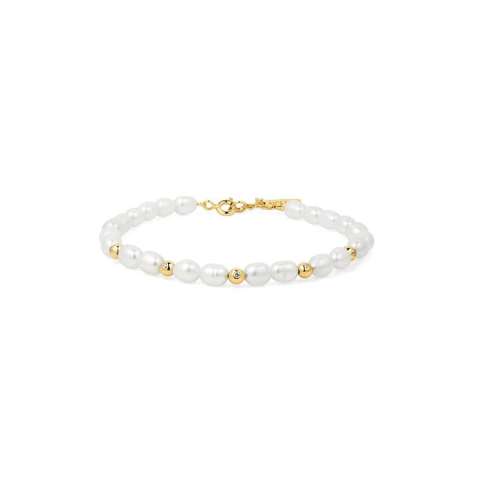Juweel Ania Haie Chic Creator Freshwater pearl Bezel Set Bracelet B058-05G 