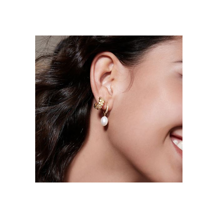 Juweel Ania Haie Chic Creator freshwater pearl pave drop huggies E058-03G 