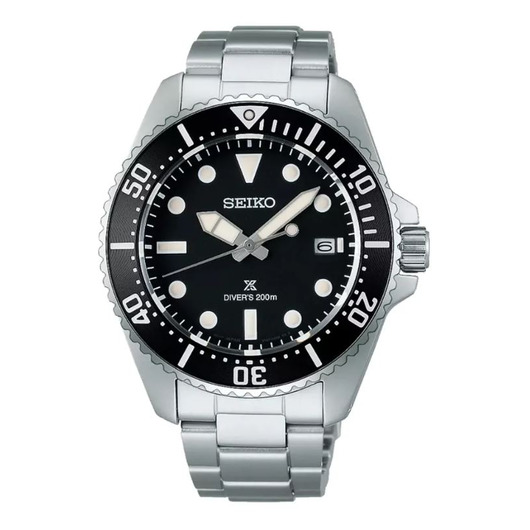 Horloge SEIKO PROSPEX SOLAR STAAL ZWART 200M SNE597P1  Horloge SEIKO PROSPEX SOLAR STAAL ZWART 200M SNE597P1