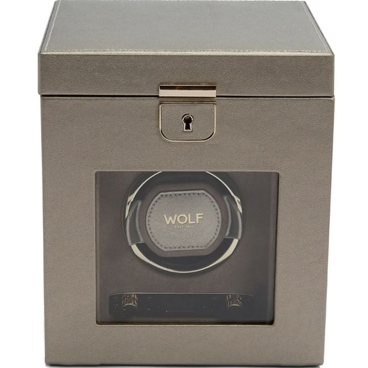 Wolf Palermo Single Winder with Jewelry Storage Pewter 213778   Wolf Palermo Single Winder with Jewelry Storage Pewter 213778