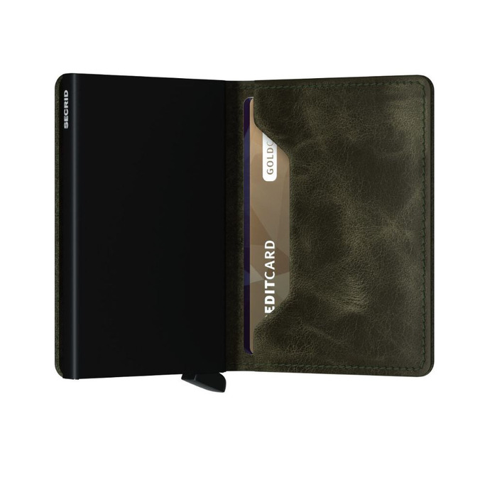 Lederwaren SECRID WALLET SLIMWALLET VINTAGE OLIVE-BLACK 