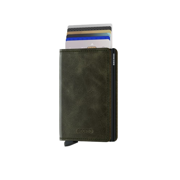 Lederwaren SECRID WALLET SLIMWALLET VINTAGE OLIVE-BLACK 