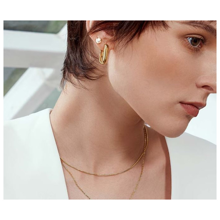 Juweel Ania Haie Chic Creator classic oval hoop earrings E058-08G 