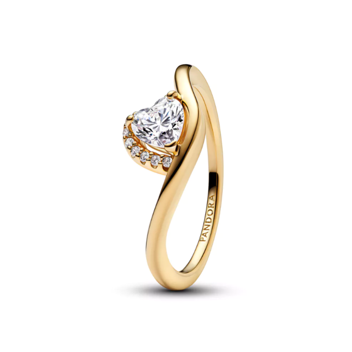 Juweel PANDORA 163660C01 RING WAVE HEART 