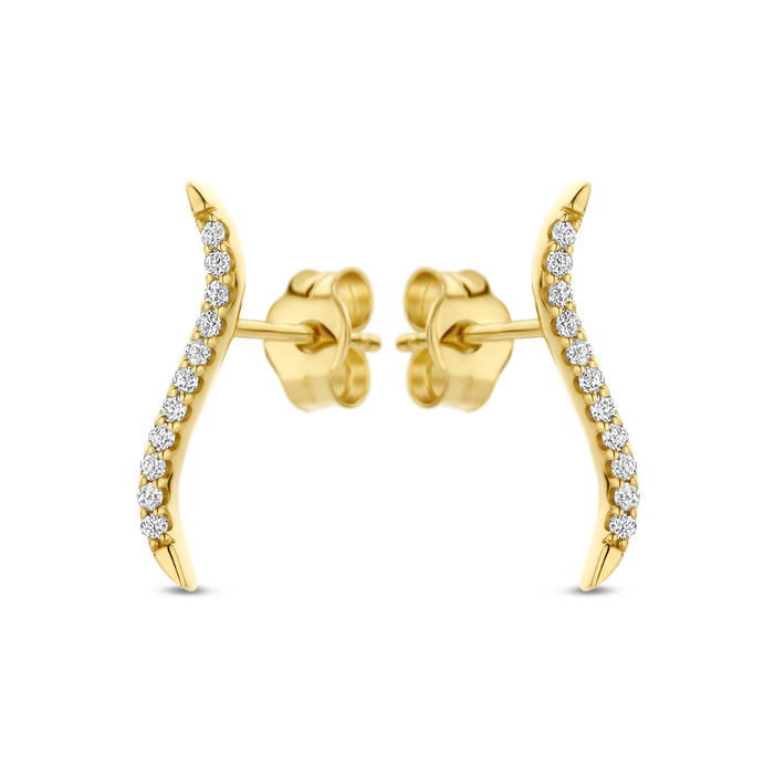 Juweel SWING JEWELS EARRINGS 18K YELLOW GOLD WHITE DIAMONDS SWGDE0006-Y-18 