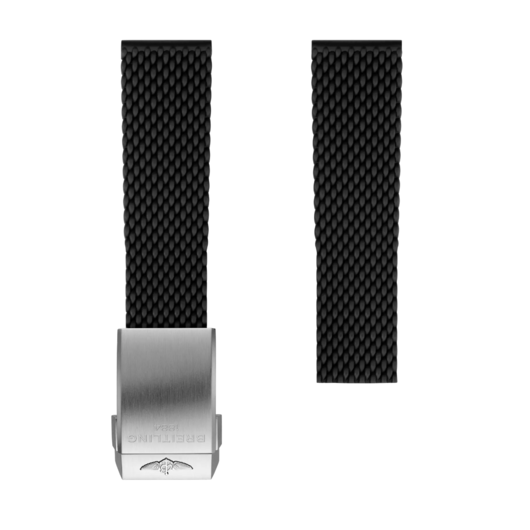 Breitling Strap - Rubber Aero Classic Zwart voor Plooisot 279S 22/20 mm Breitling Strap - Rubber Aero Classic Zwart voor Plooisot 279S 22/20 mm
