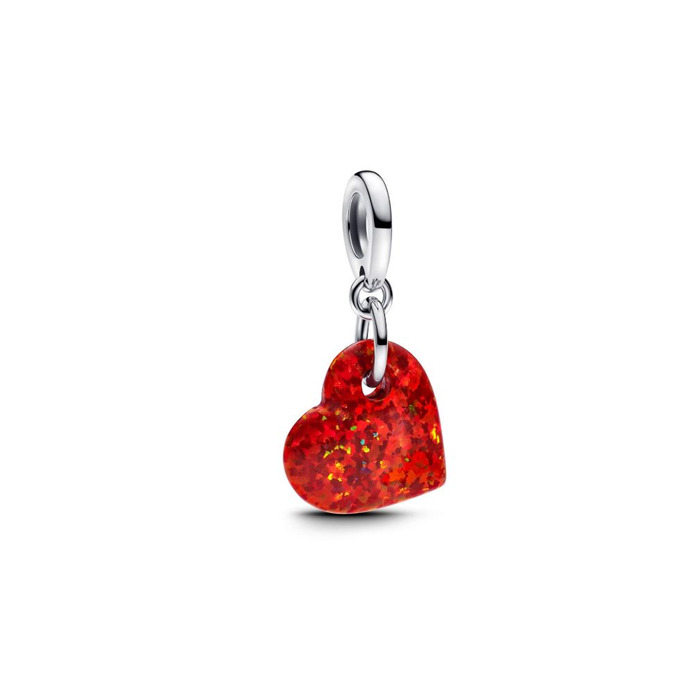 Juweel PANDORA HEART DANGLE WITH LAB-CREATED OPAL 793348C01 