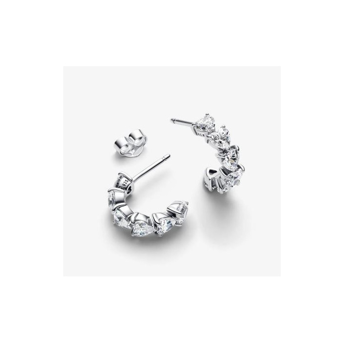 Juweel PANDORA HEART SILVER HOOP EARRINGS 293657C01 