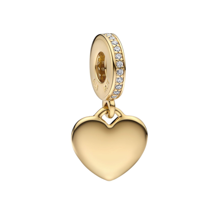 Juweel PANDORA ENGRAVABLE 14K GOLD-PLATED HEART 768761C01 