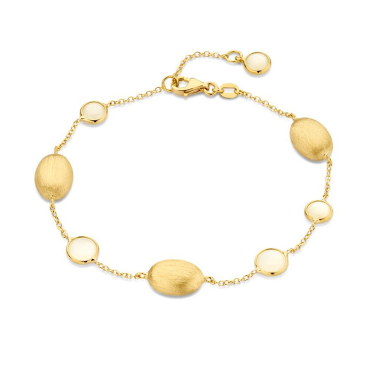 Juweel Femme Adorée armband 18 karaat geelgoud maansteen 11A11243 Juweel Femme Adorée armband 18 karaat geelgoud maansteen 11A11243