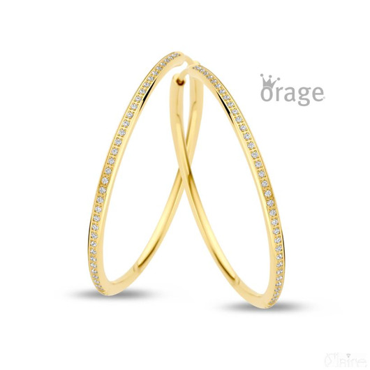 Juweel ORAGE BUIS CREOOL STAAL GEEL 40MM K2843 Juweel ORAGE BUIS CREOOL STAAL GEEL 40MM K2843