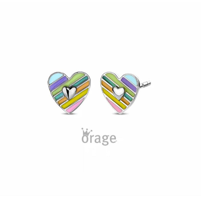 Juweel ORAGE KIDS OORSTEKERS HART MULTICOLOR K2903 
