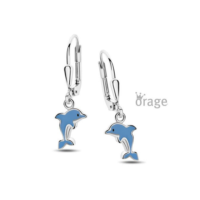 Juweel ORAGE KIDS OORSLINGERS DOLFIJN BLAUW K2979 