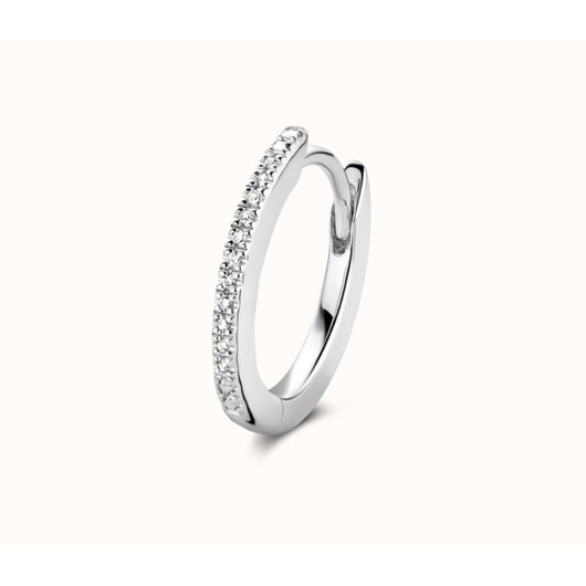 Juweel DIAMANTI PER TUTTI OVAL HUGGER SINGLE HOOP EARRING M2152 WHITE Juweel DIAMANTI PER TUTTI OVAL HUGGER SINGLE HOOP EARRING M2152 WHITE