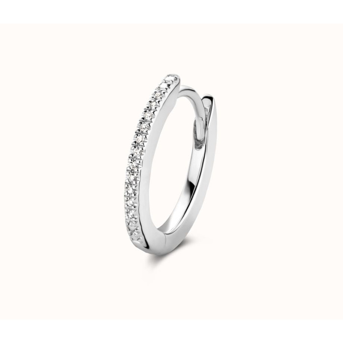 Juweel DIAMANTI PER TUTTI OVAL HUGGER SINGLE HOOP EARRING M2152 WHITE 