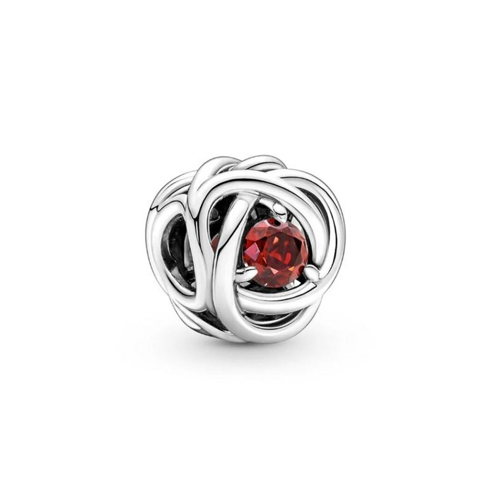 Juweel Pandora Moments Juli Geboortesteen Romantisch Rode Oneindige Cirkel Bedel 790065C01 