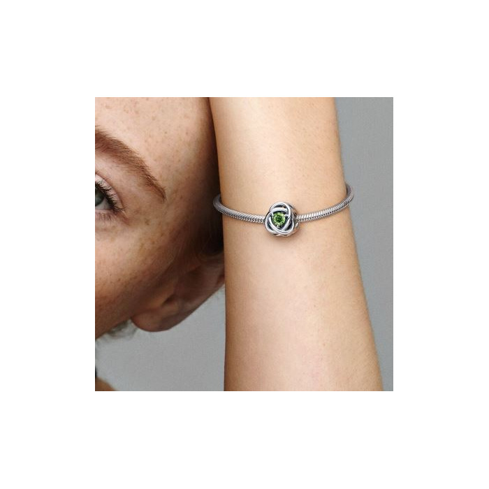 Juweel Pandora Moments Augustus Geboortesteen Lentegroene Oneindige Cirkel Bedel 790065C03 