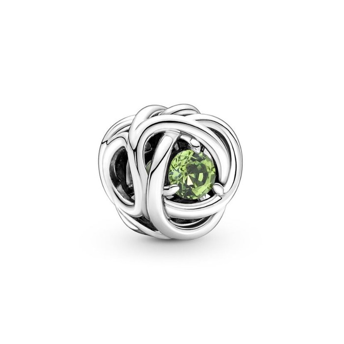 Juweel Pandora Moments Augustus Geboortesteen Lentegroene Oneindige Cirkel Bedel 790065C03 