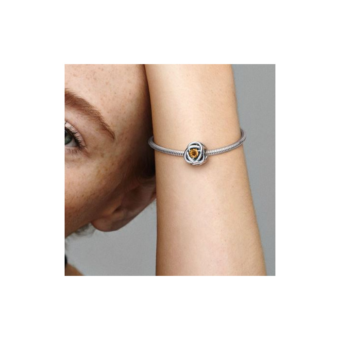 Juweel Pandora Moments November Geboortesteen Honinggele Oneindige Cirkel Bedel 790065C04 