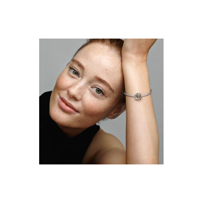Juweel Pandora Moments November Geboortesteen Honinggele Oneindige Cirkel Bedel 790065C04 