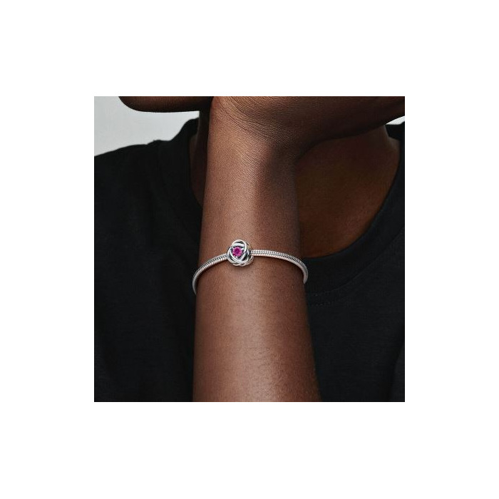 Juweel Pandora Moments Oktober Geboortesteen Roze Oneindige Cirkel Bedel 790065C05 