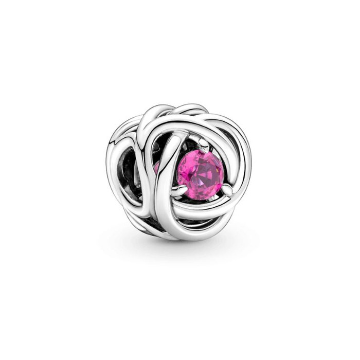 Juweel Pandora Moments Oktober Geboortesteen Roze Oneindige Cirkel Bedel 790065C05 