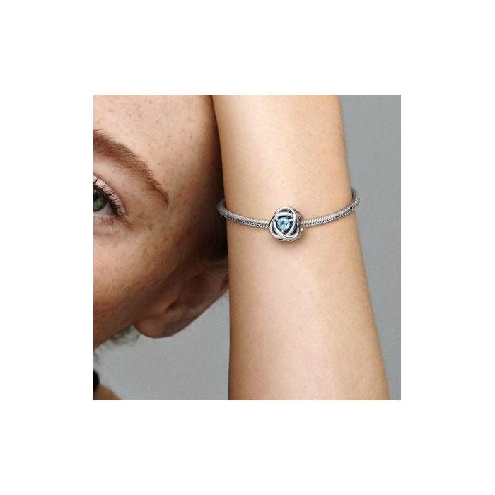 Juweel Pandora Moments Maart Geboortesteen Zeeblauwe Oneindige Cirkel Bedel 790065C09 