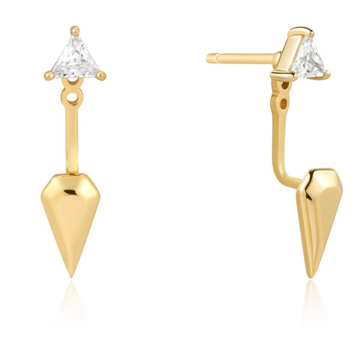 Juweel Ania Haie Sunshine Chaser Triangle Cubic stud earjackets E059-11G 