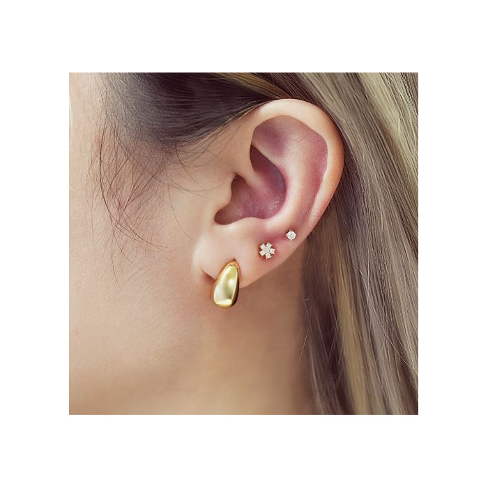 Juweel Ania Haie Vogue Maven Sparkle Tube Small Dome Hoop Earrings E062-05G 