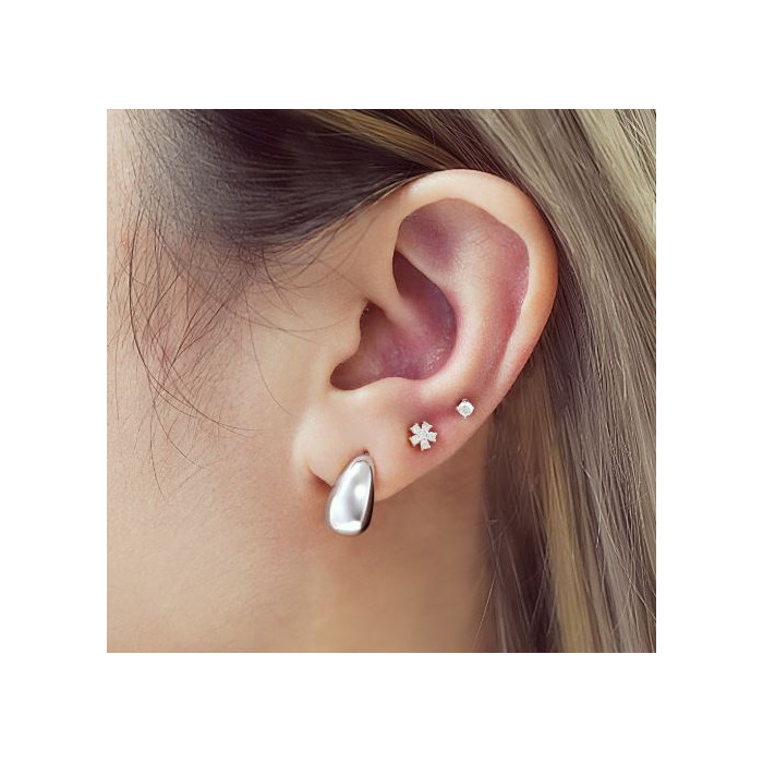 Juweel Ania Haie Vogue Maven Sparkle Tube Small Dome Hoop Earrings E062-05H 